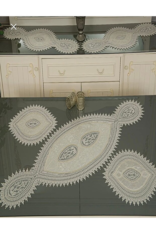 New Luxury Runner Living Room Coffee Table Table Cloth Velvet Living Room Set 5 Pieces