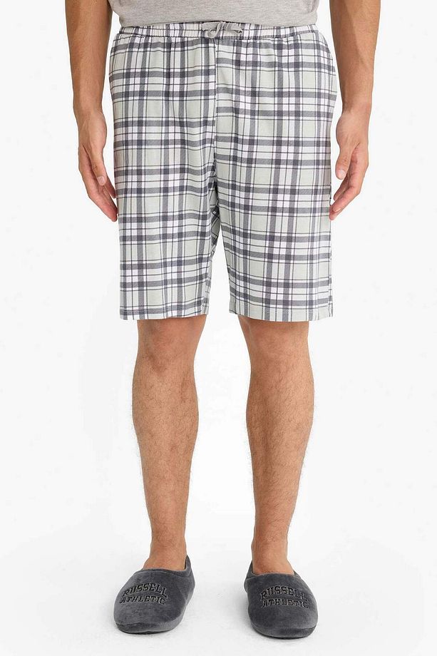 Pijama Takımı Regular Fit Kısa Kollu Üst Kareli Şort E7185AX25HS - 6