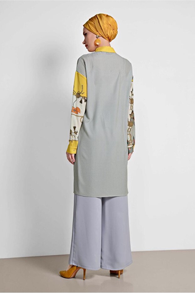 ÇİZGİ VE ÇİÇEK DESENLİ TUNİK 4113 - 3