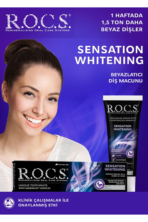 Rocs Sensation Whitening Beyazlatıcı Parlatıcı Diş Macunu 60 Ml - 1