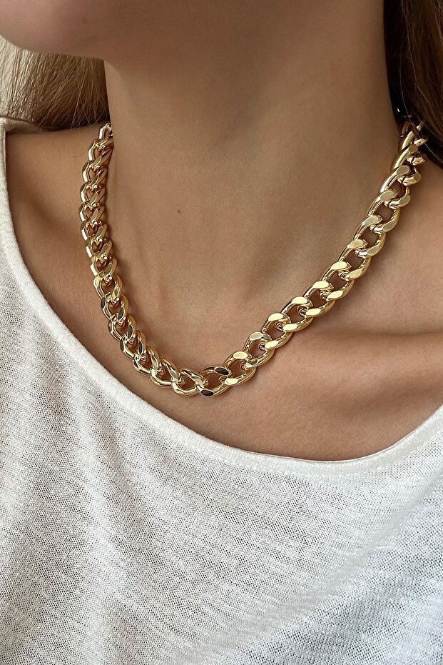 Cadena Kalın Zincir Kolye Altın - 1