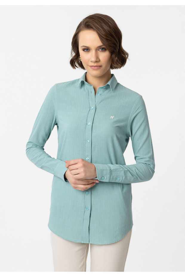 Glorinda Women's Slim Fit Embroidery Detailed Shirt
