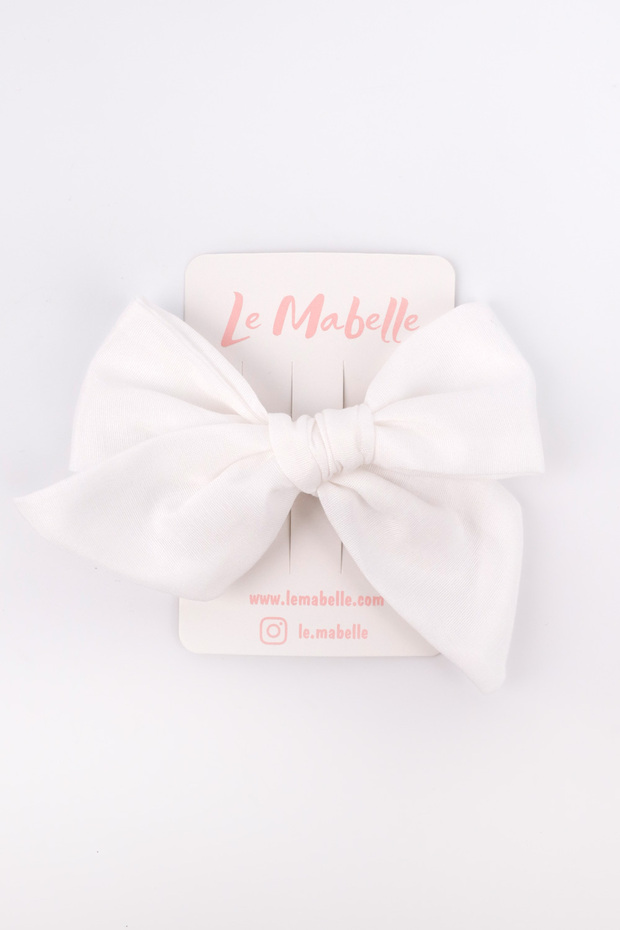 White Bow Girl Child Clip Buckle
