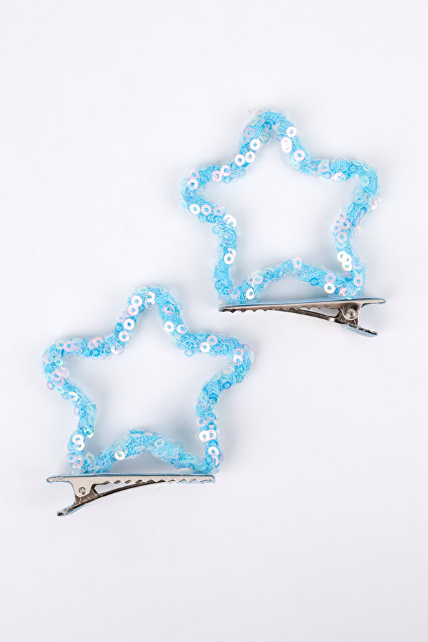 Blue Sequined Star Double Girls' Clip Buckle