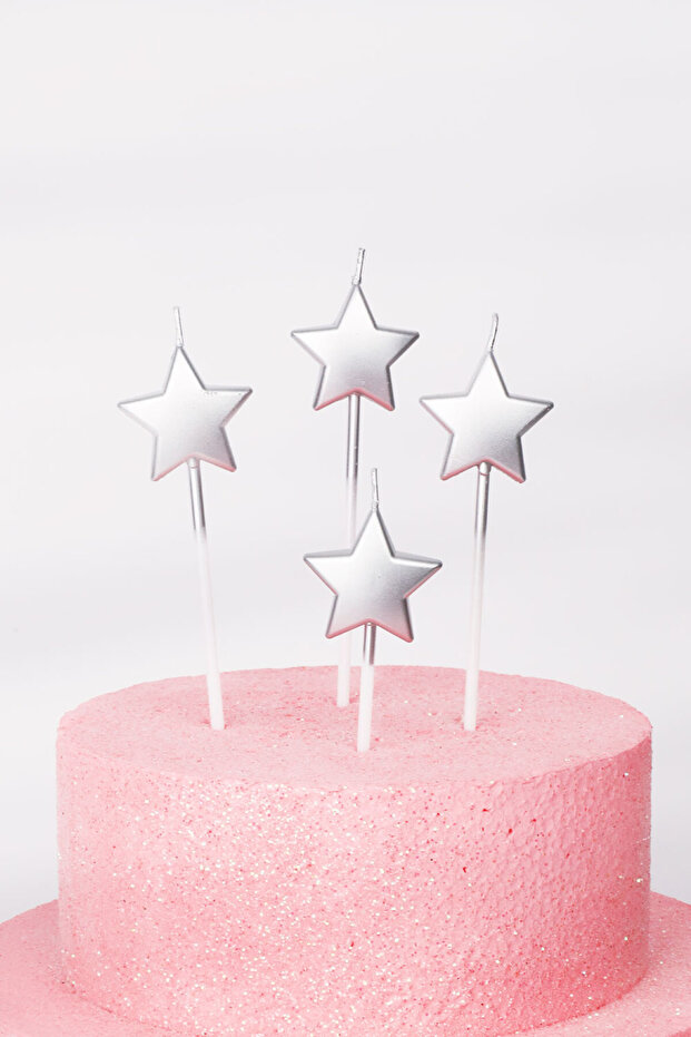 Silver 4 Star Candle
