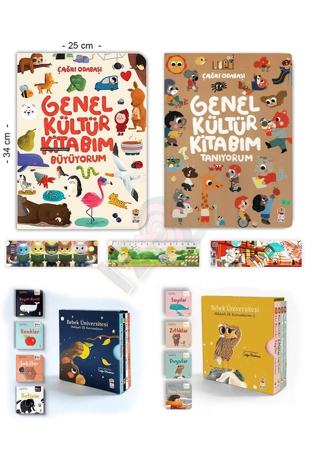 Bebek Üniversitesi 1-2 ve Genel Kültür Kitaplarım Büyüyorum Tanıyorum (0-12 Months)