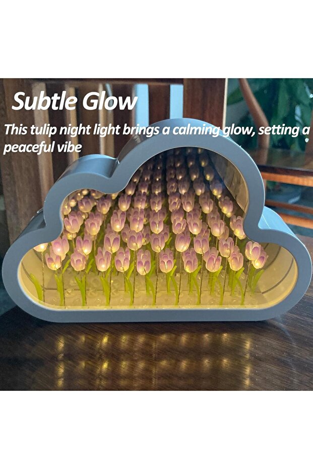 مصباح مرآة على شكل زهرة توليب السحابية - 6