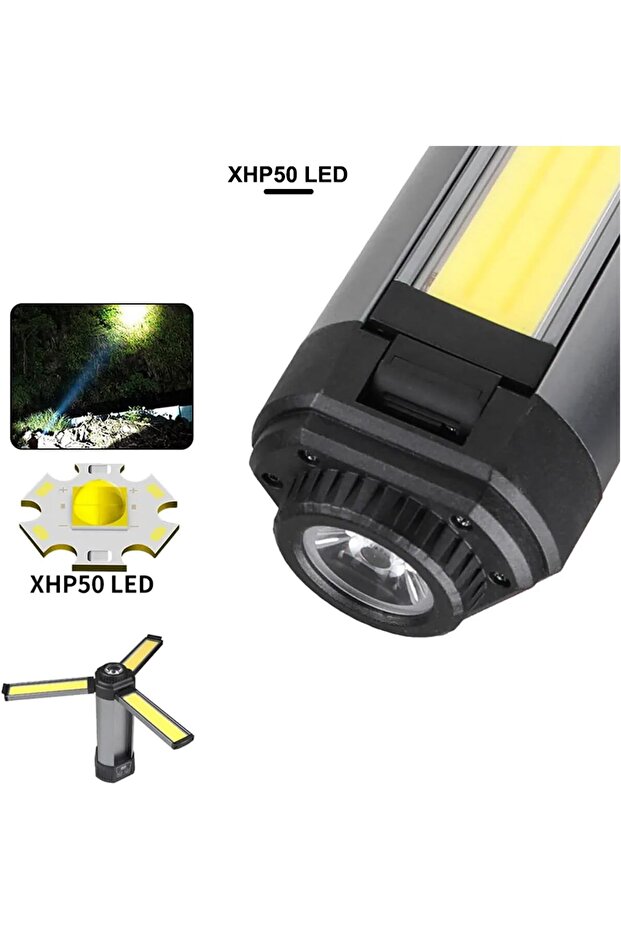 مصباح عمل LED قابل لإعادة الشحن مع حامل - 5