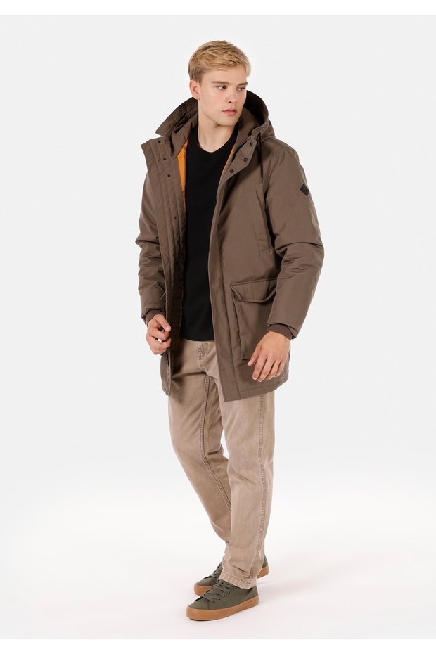 Regular Fit Erkek Bej Kaban - 3