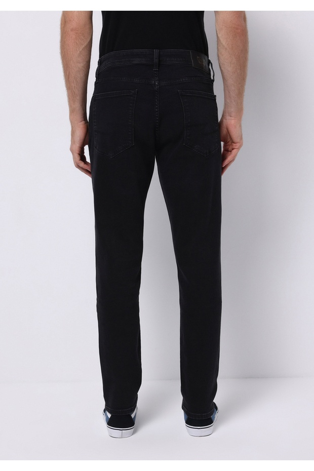 Regular Fit Erkek Siyah Jean Pantolon - 2