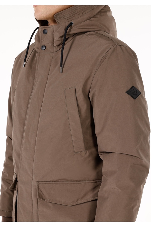 Regular Fit Erkek Bej Kaban - 4