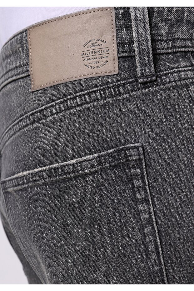 Regular Fit Orta Bel Düz Erkek Siyah Jean Şort - 6