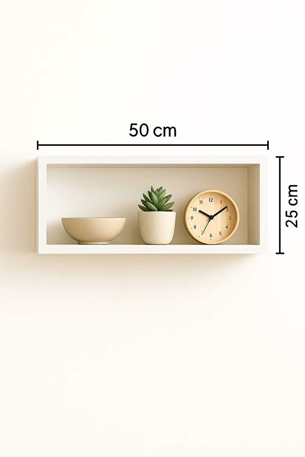 Tekli Duvar Rafı Beyaz - 2