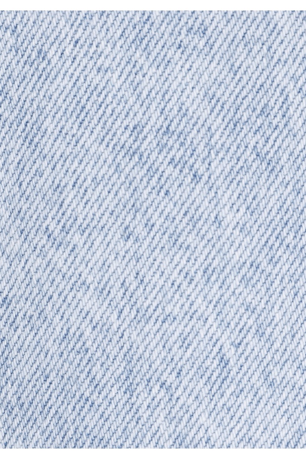 Regular Fit Yüksel Bel Düz Geniş Paça Kadın Bleach İndigo Denim Jean Şort - 6