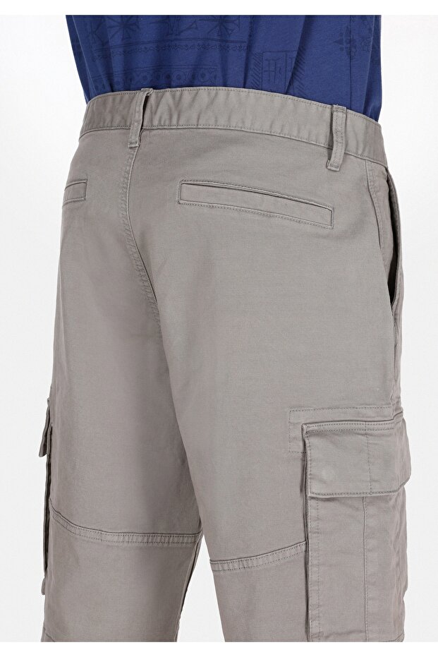 Regular Fit Orta Bel Düz Erkek Yeşil Şort - 5