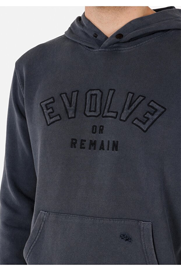Regular Fit Erkek Örme Antrasit Sweatshirt - 4