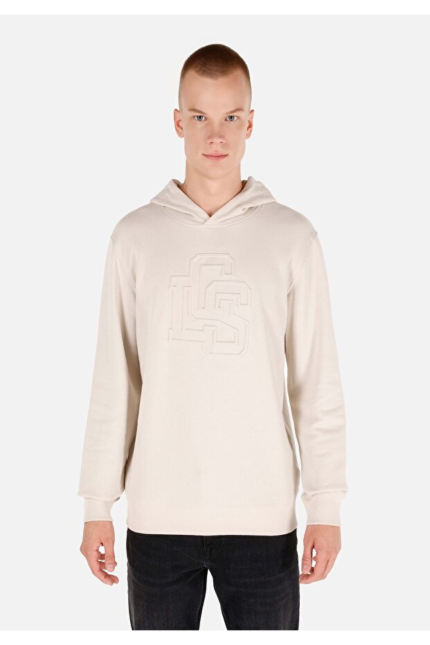 Regular Fit Erkek Örme Bej Sweatshirt - 1
