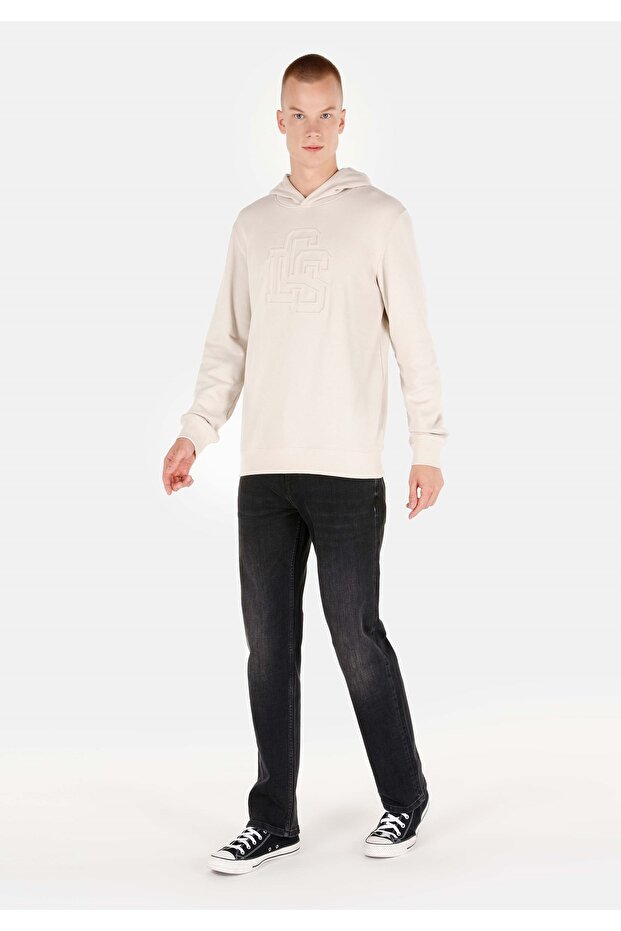 Regular Fit Erkek Örme Bej Sweatshirt - 3
