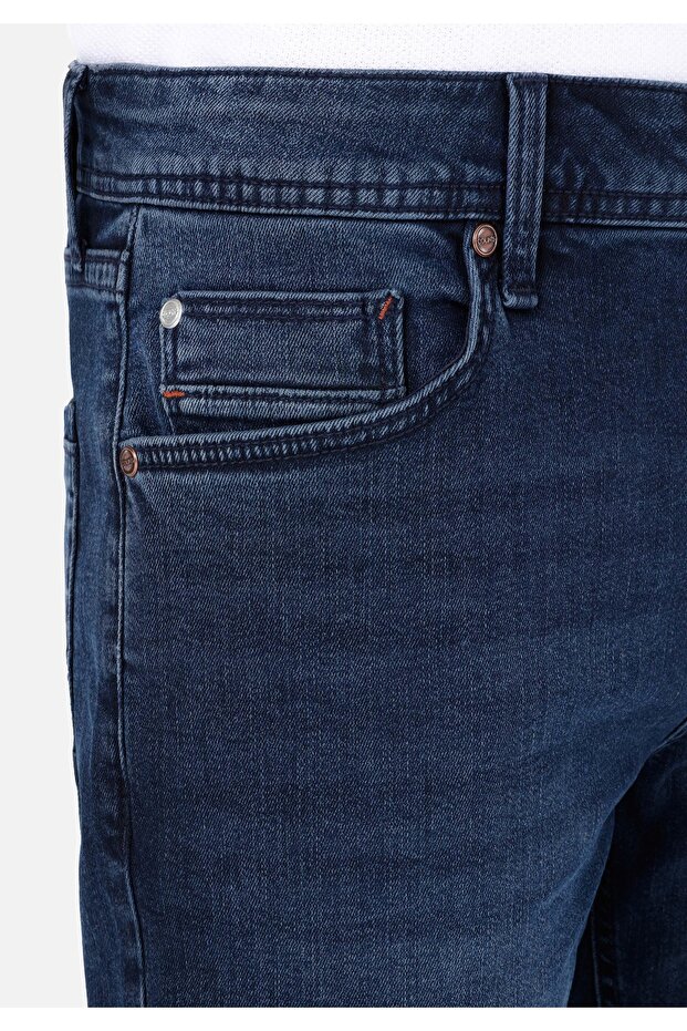 Straıght Fıt Düşük Bel Erkek Denim Jean Şort - 5
