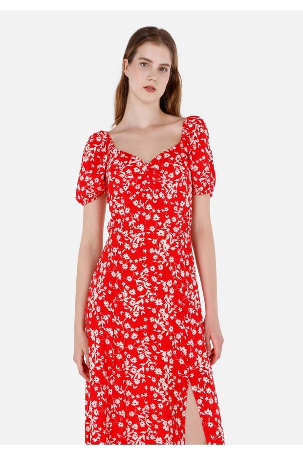 Regular Fit Kadın Kirmizi Elbise - 3