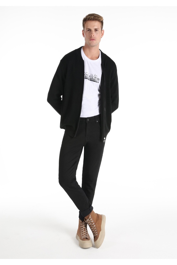Regular Fit Erkek Siyah Hırka - 3
