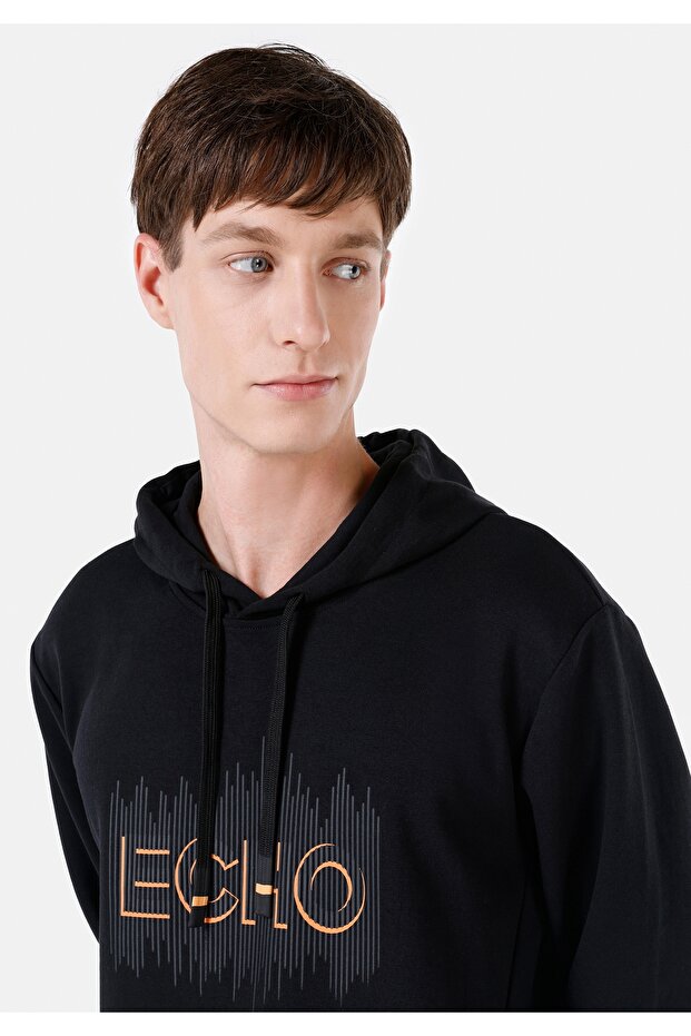 Regular Fit Erkek Siyah Sweatshirt - 4