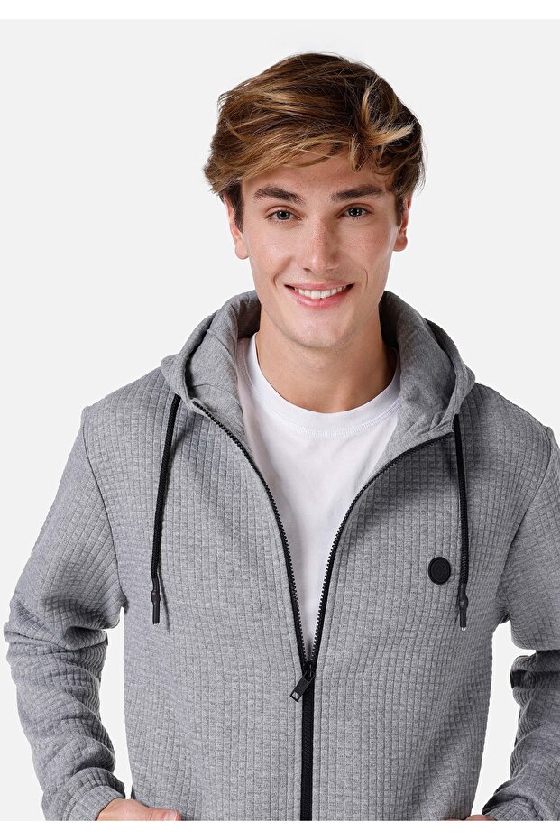 Regular Fit Erkek Gri Ceket - 4