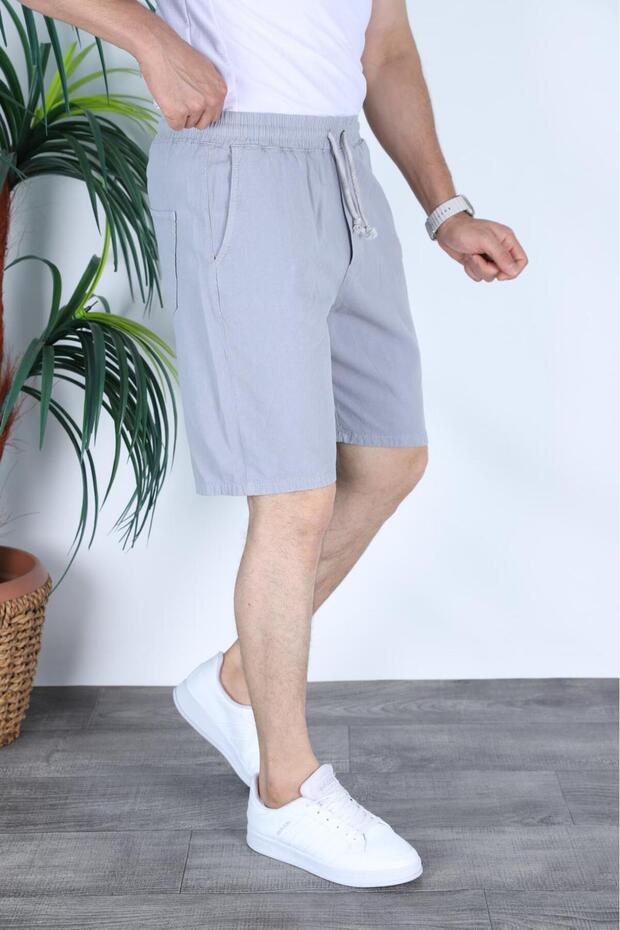 MYRAB DENIM keten gri şort-yazlık - 2