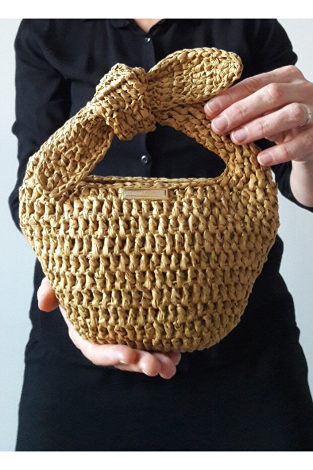 Fyonklu Hasır Omuz Çantası - 3