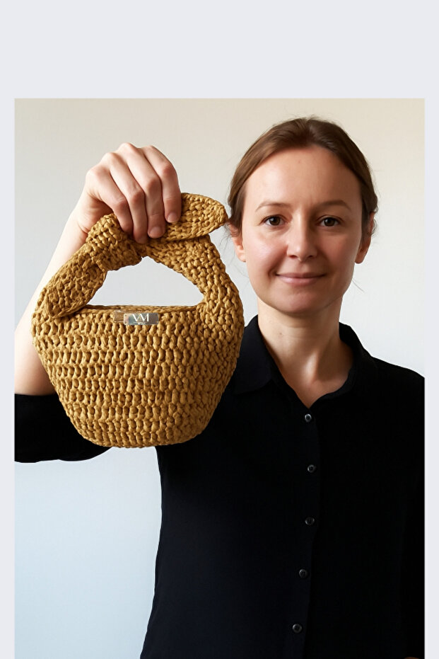 Fyonklu Hasır Omuz Çantası - 2