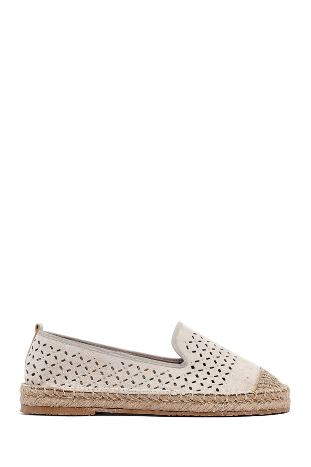 Kadın Bej Fileli Süet Espadril 25SFE402710 - 1