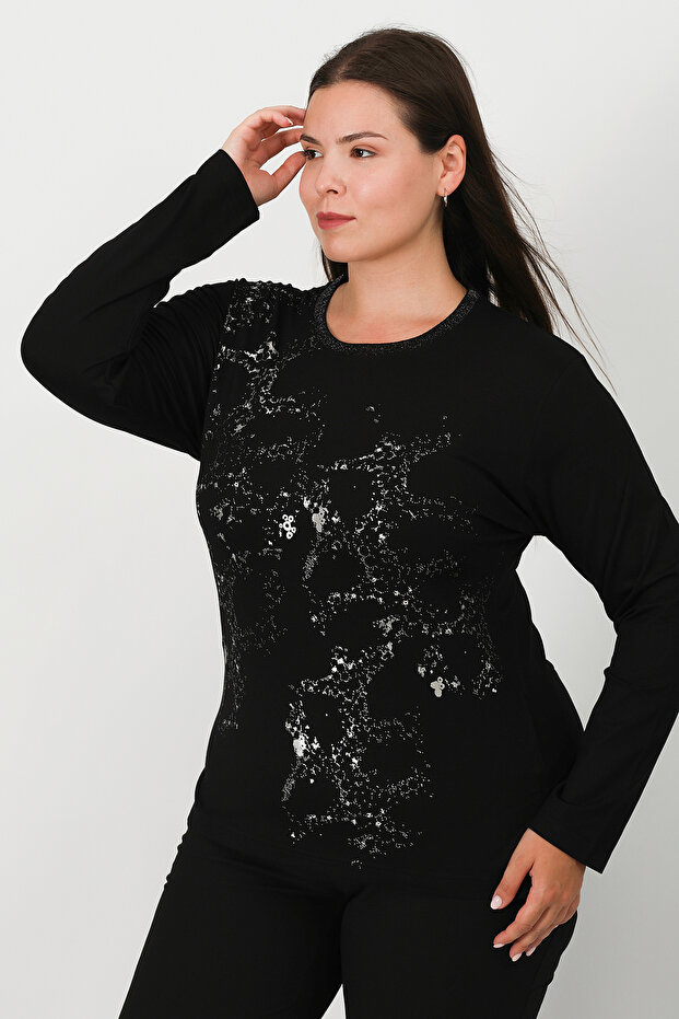 بلوزة قطن ممشط مطبوعة - 4