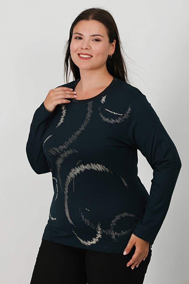 بلوزة قطن ممشط مطبوعة - 4