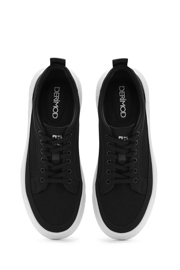 Erkek Siyah Bağcıklı Kalın Tabanlı Sneaker 25SFD693314 - 7