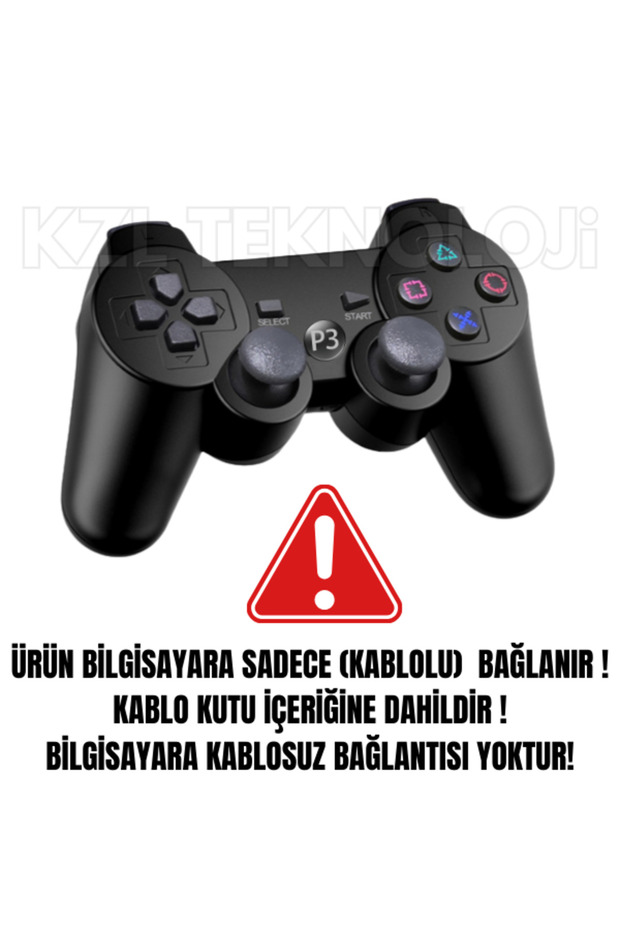 Ps3 Kablosuz Analog Oyun Kolu Oyuncu Konsolu Dualshock Wireless Joystick Controller Double Gamepad - 2