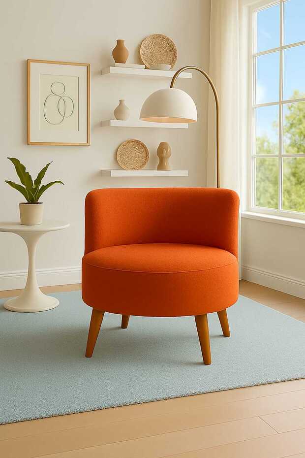 Turuncu Teddy Tek kişilik Berjer (SALON, BALKON, OFİS) - 4
