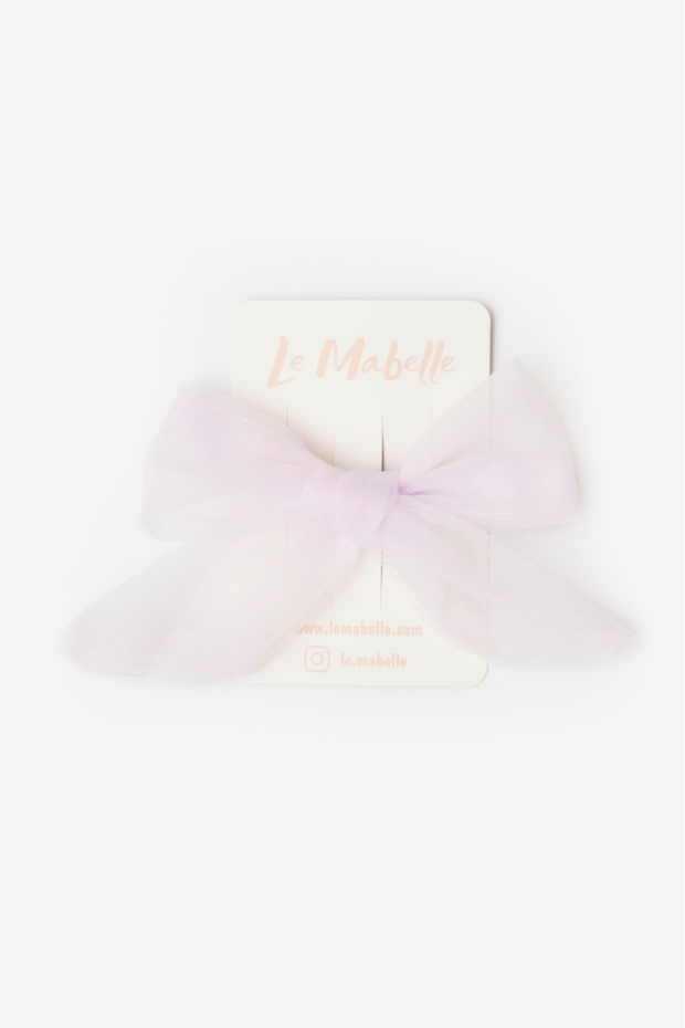 Lilac Lacing Tulle Bow Girl's Clip Buckle