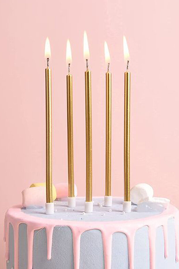 Gold 6-Piece Birthday Candle