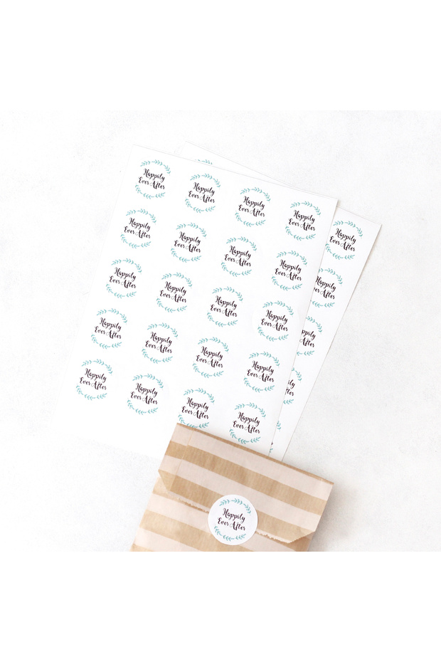 Happily ever after sticker seti, 20 adet (1 sayfa) - 1