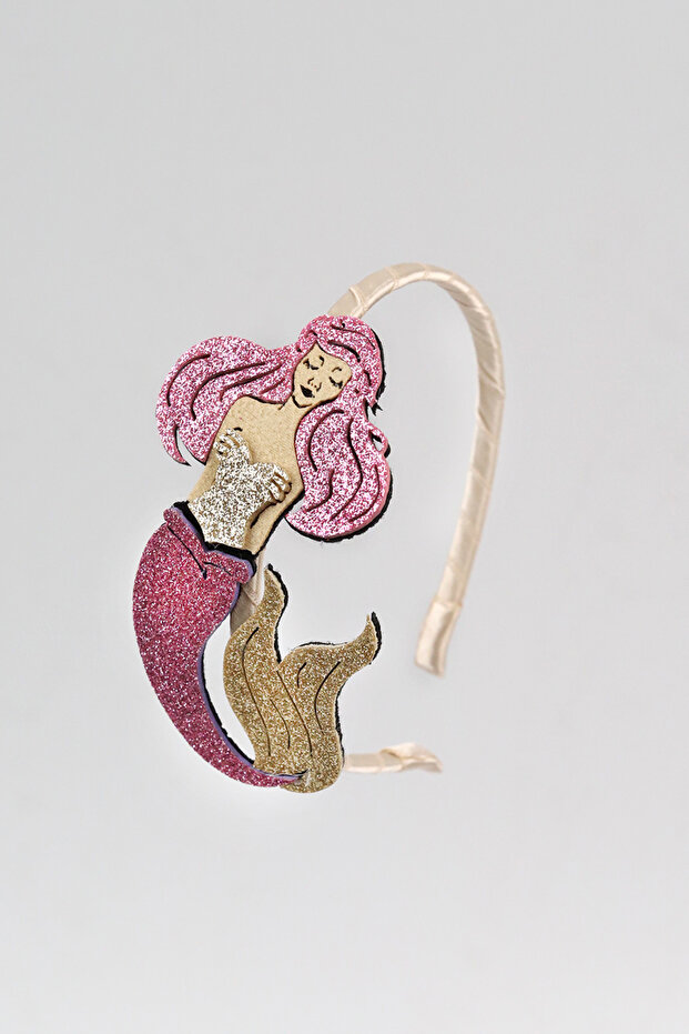 Girl's Crown with Gold Glitter Mermaid Figure