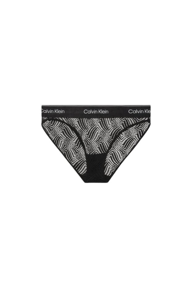 Women's Brand Logo Elastic Band Suitable for Daily Use Black Panties 000Qf7712E Ub1