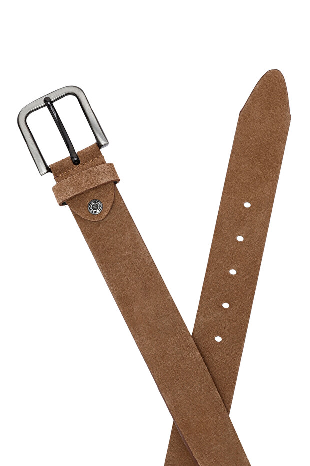 Pasek skórzany męski ze zamszu norkowego - 000a2d 1304610 - 5