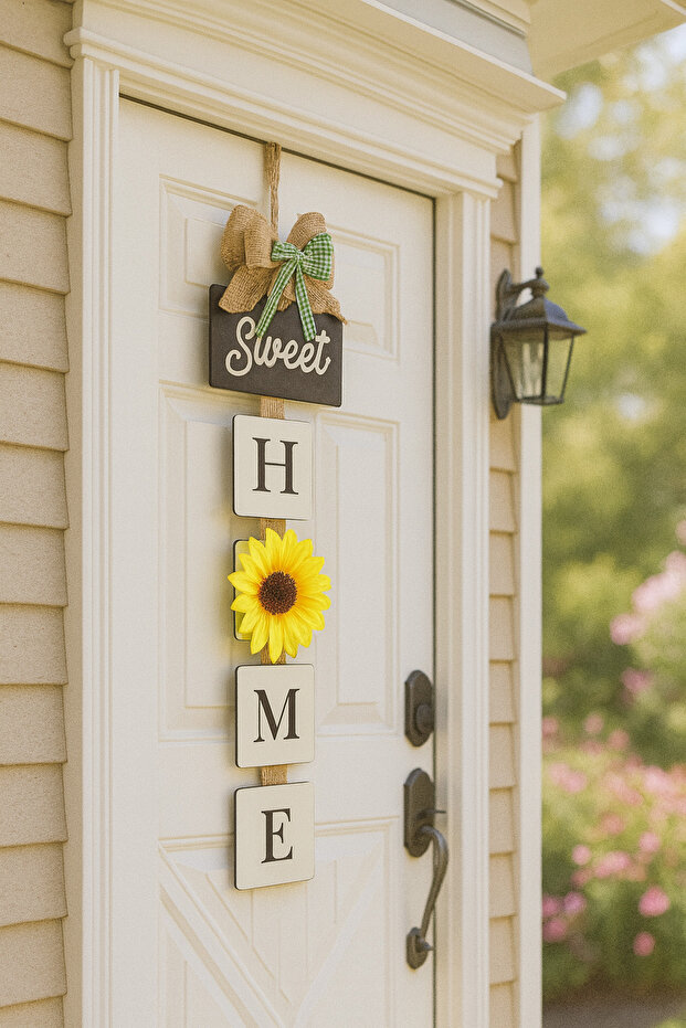 Ayçiçeği Temalı Sarkıt Model Kapı Duvar Süsü (60 Cm) - 1