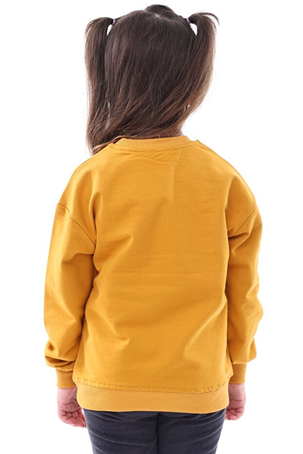 Hanorac pentru copii Basic Crew Neck, 3-12 ani, crem - 4