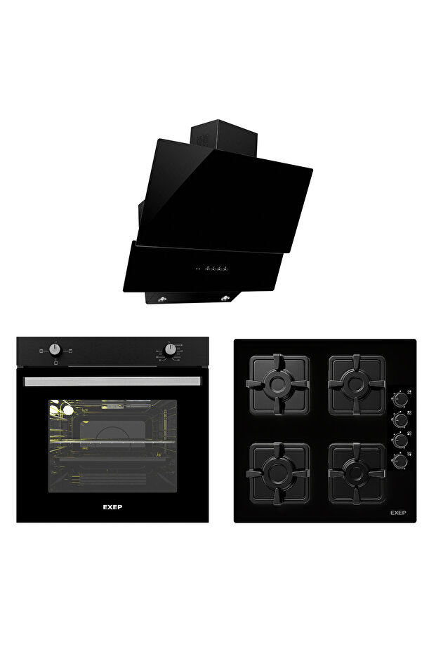 Smart Siyah 3 Lü Ankastre Set (ed402-eo320-ef200) - 1