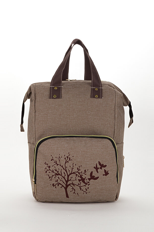 Mother Baby Care Backpack with Bottle Thermos and Liquid-Proof Hanger