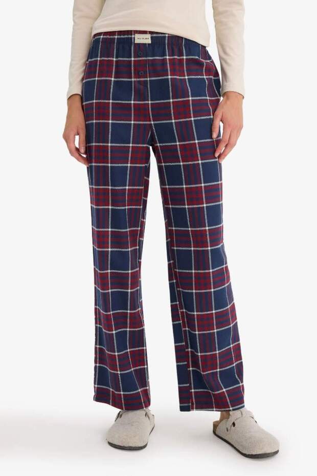 Regular Fit Uzun Boy Kareli Pijama Altı-Fall in Love E7617AX25AU - 4