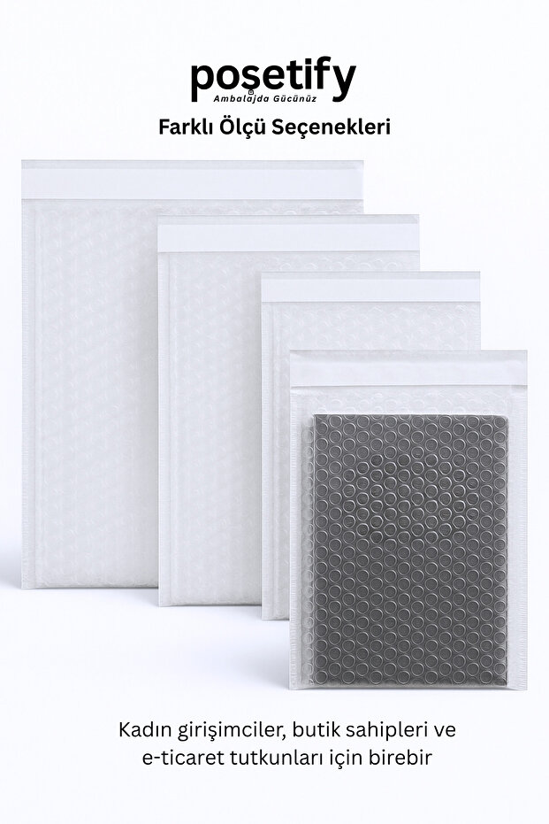 Balonlu Şeffaf Kargo Poşeti 15X20+5 cm | 80 gr Bantlı Patpatlı Kargo Poşeti | 20’li E-Ticaret Poşeti - 7