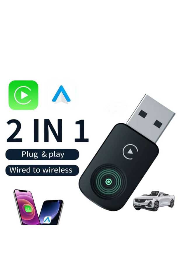 2 In 1 Android Auto & Carplay Özel Üretim Rgb Güncel 2024 Versiyon Car Play Kablosuz Adaptör Uyumlu - 5