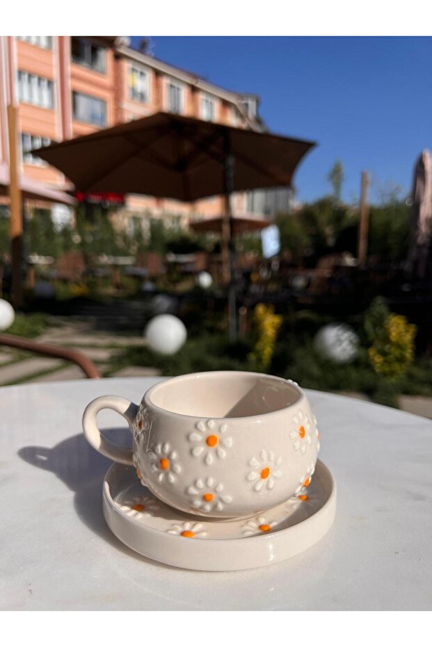 Daisy Patterned Cup/Mug with Plate - 2